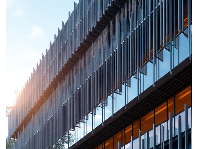 외부 파사드: 커튼월, 루버, 패널 시스템