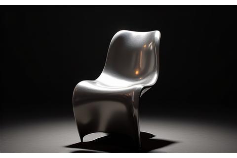 조각품처럼 예술적인 형태의 금속 의자